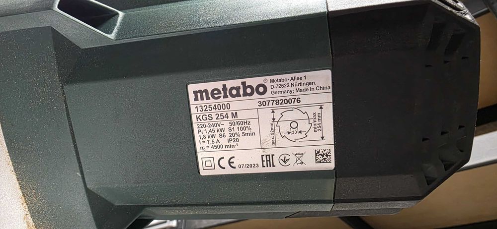 Pilarka/Ukośnica Metabo KGS 254 M 1450W + Gwarancja + tarcza gratis