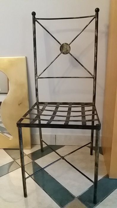 Krzesło mosiężne metalowe starodawne mosiądz