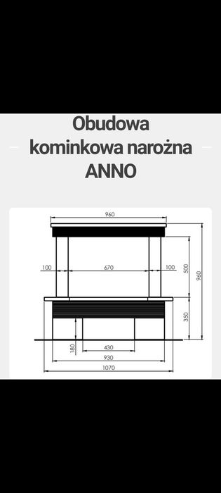 Obudowa kominkowa narożna NORDFLAM ANNO prawy