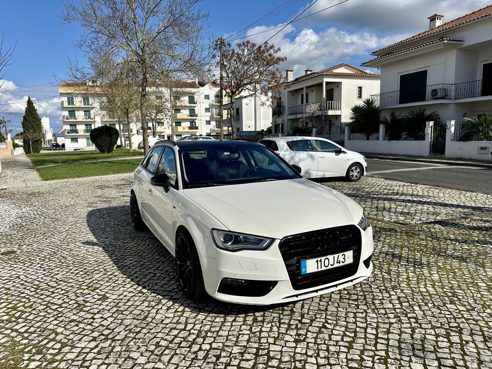 Audi A3 2.0 S line S Tronic black and white