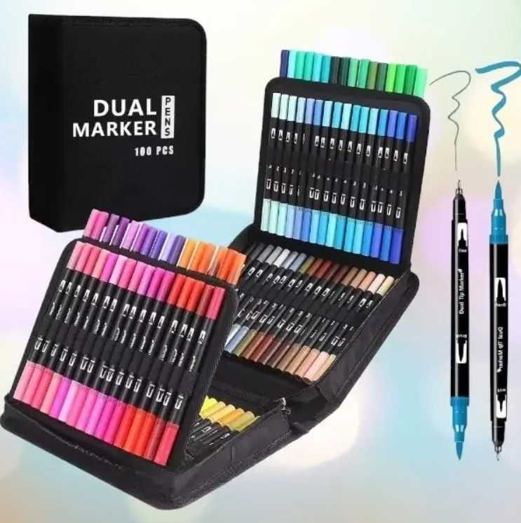 Маркери акварельні Dual Brush 100 шт фломастери на водній основі