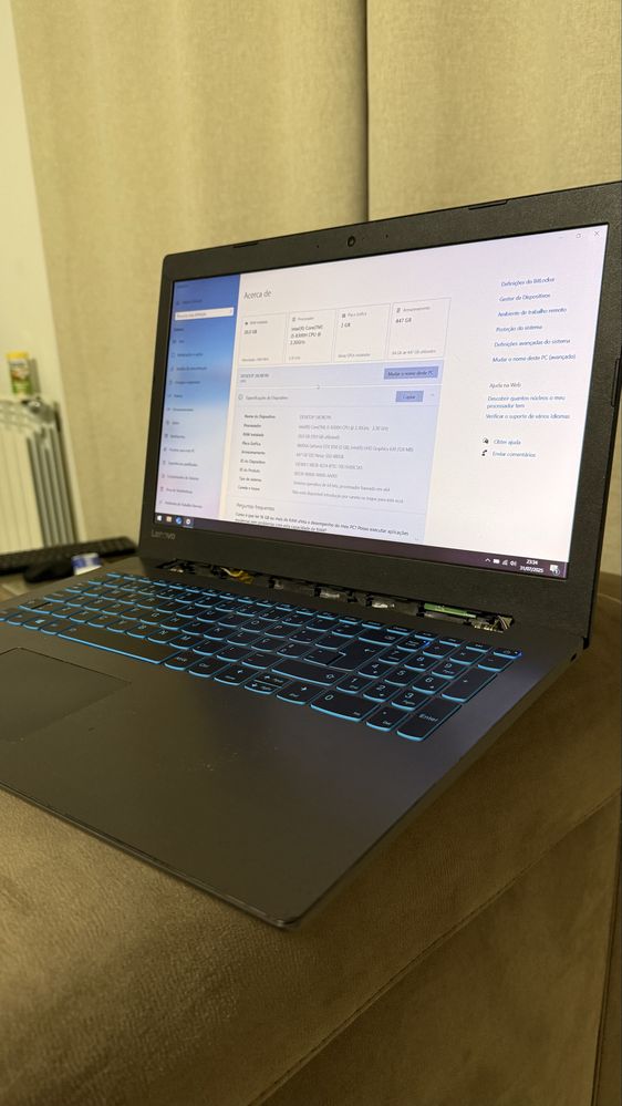 Portatil Gaming Lenovo i5 8300h 4.0ghz 20GB Ram Ddr4 GTX 1050 SSD 480