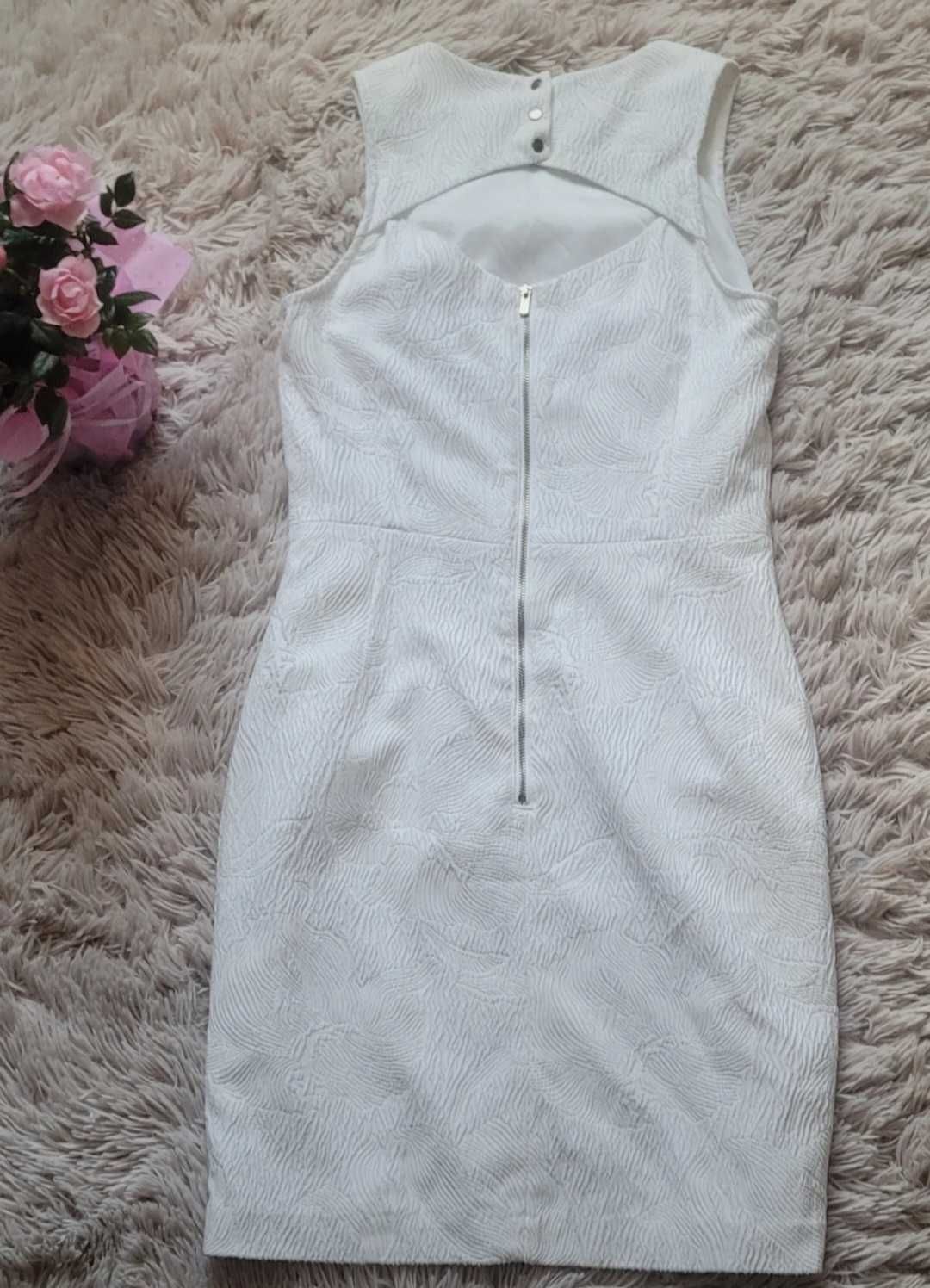 Biała sukienka ołówkowa H&M rozmiar 38