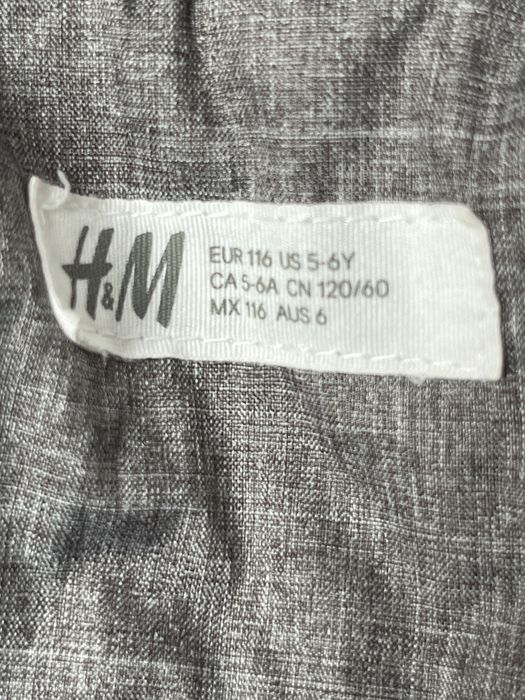 Kurtka na jesień zimę dla chłopca H&M 116-122 cm ciepła Szaro-czarna