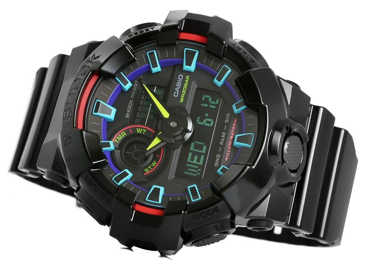 zegarek męski casio g-shock ga-700rgb-1aer + box
