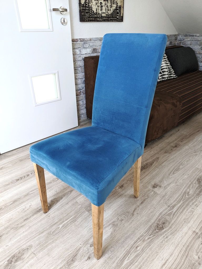 4  Krzesła tapicerowane niebieskie