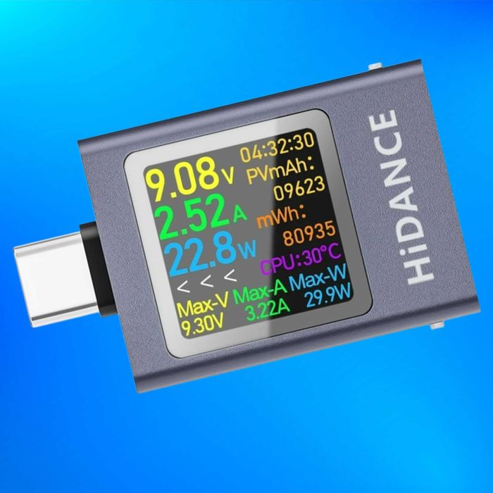 Hidance Юсб тестер OLED дисплей и 13 функций измерения Type-C 600W