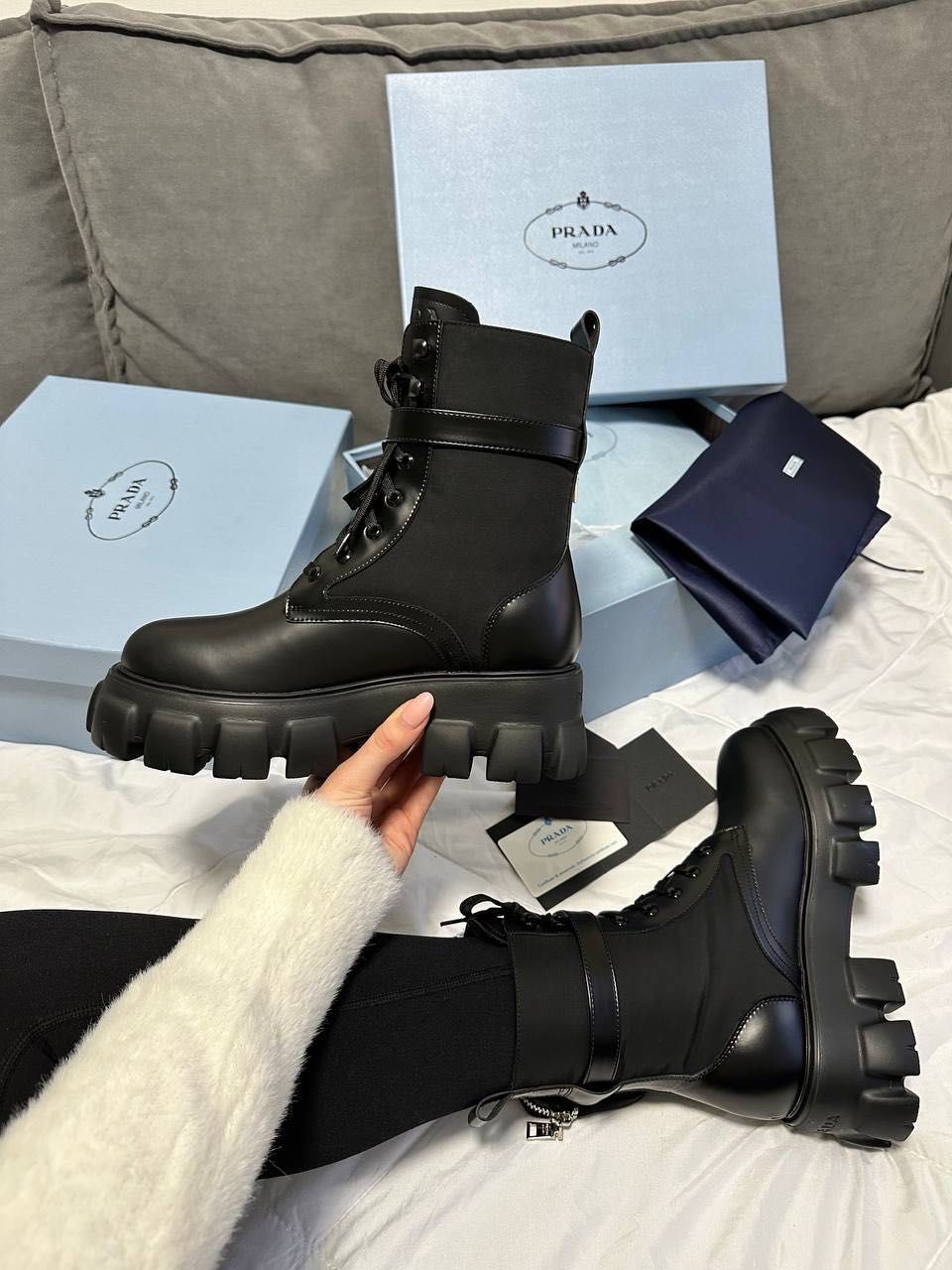 Prada Boots Zip Pocket Buty damskie trampki 36-40