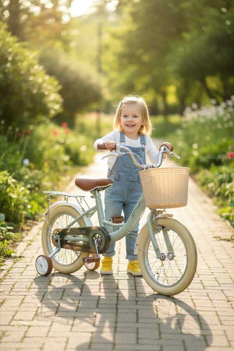 rower dziecięcy 4 kółka szary prezent  chłopiec dziewczynka 14 cali