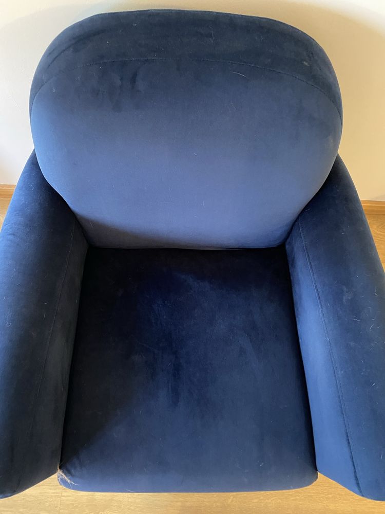 Poltrona antiga azul marinho