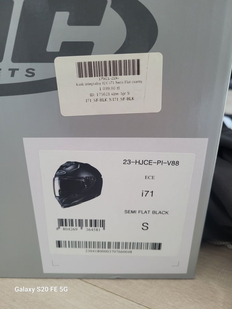 Kask integralny HJC I71 "S" czarny mat z pinlokiem + rękawice