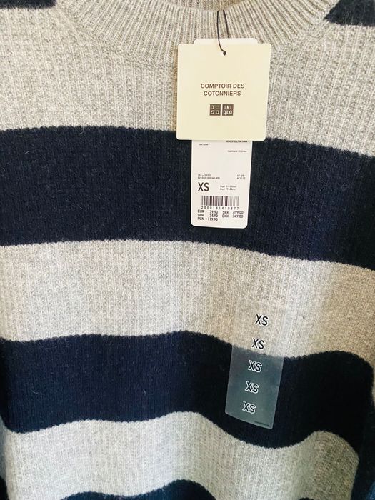 Джемпер Uniqlo Lambswool 100% вовна Crew Neck, розмір XS, сіро-синій