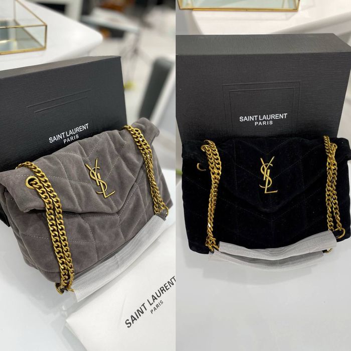 Сумка YSL Yves Saint Laurent замша | сіра, чорна