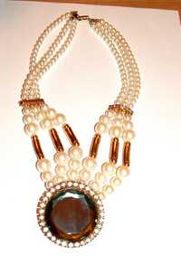 Naszyjnik-stara ,wiedenska sztuczna bizuteria , perly .