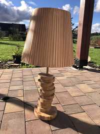 Lampa stojąca drewniana z abażurem DIY Handmade