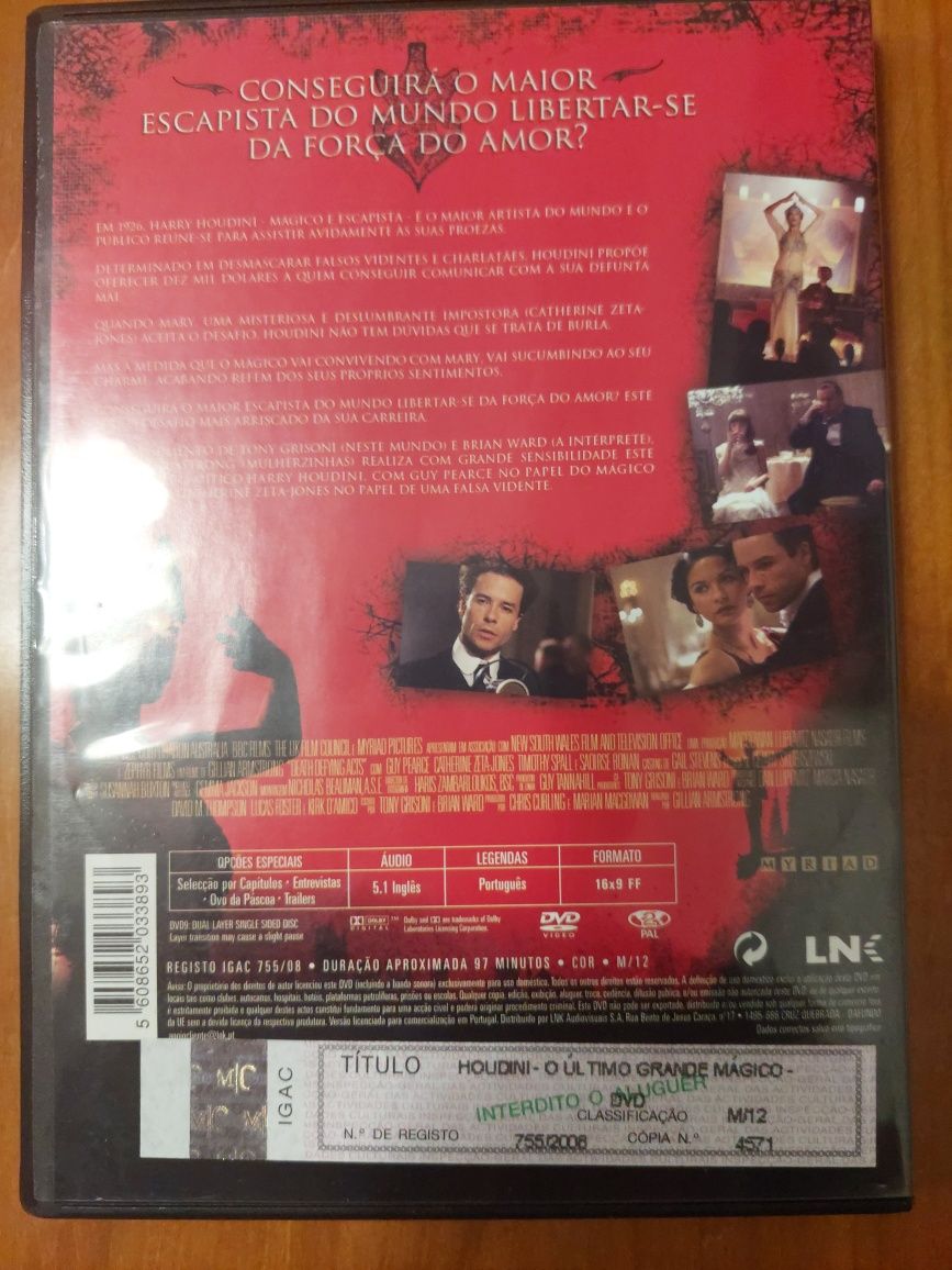 Dvd - Houdini O ultimo grande mágico