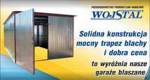 Garaże blaszane , wiaty śmietnikowe, kojce dla psów  Producent Wojstal