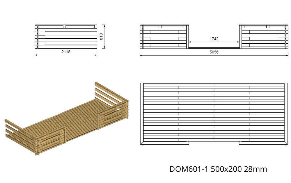 Domek ogrodowy altanka 2 pomieszczenia 5x3m+taras 5x2m DOM637+600+ 601