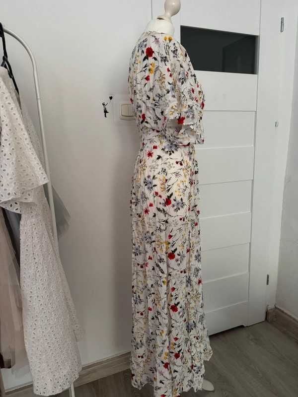 Długa sukienka maxi Laurella 36 S flower print w kwiaty wiskoza