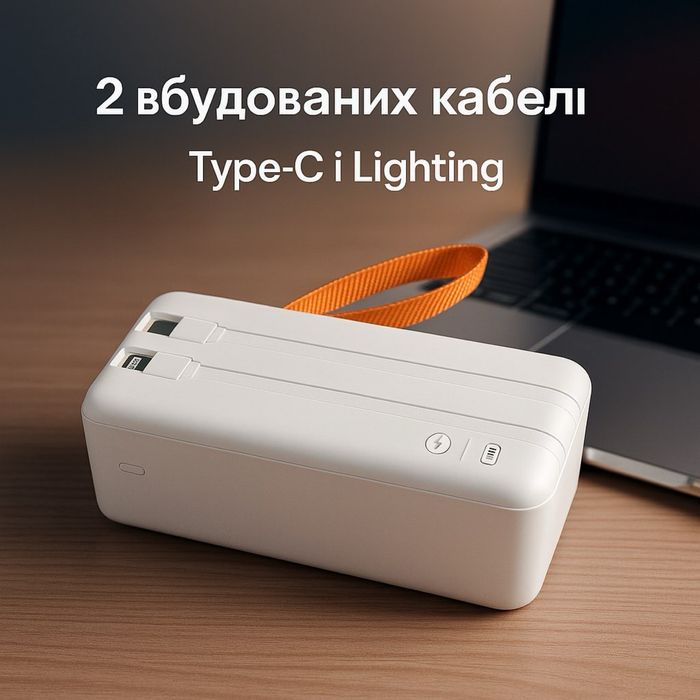 Power bank 50000 mah 66w 65Вт з фонариком для ноутбука, роутера