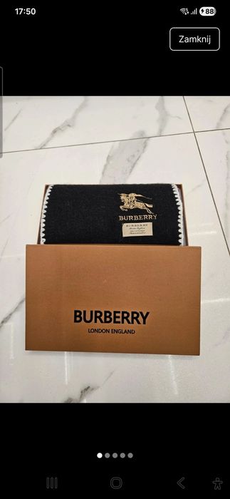 Piękny męski szal Burberry męski 100% kaszmiru