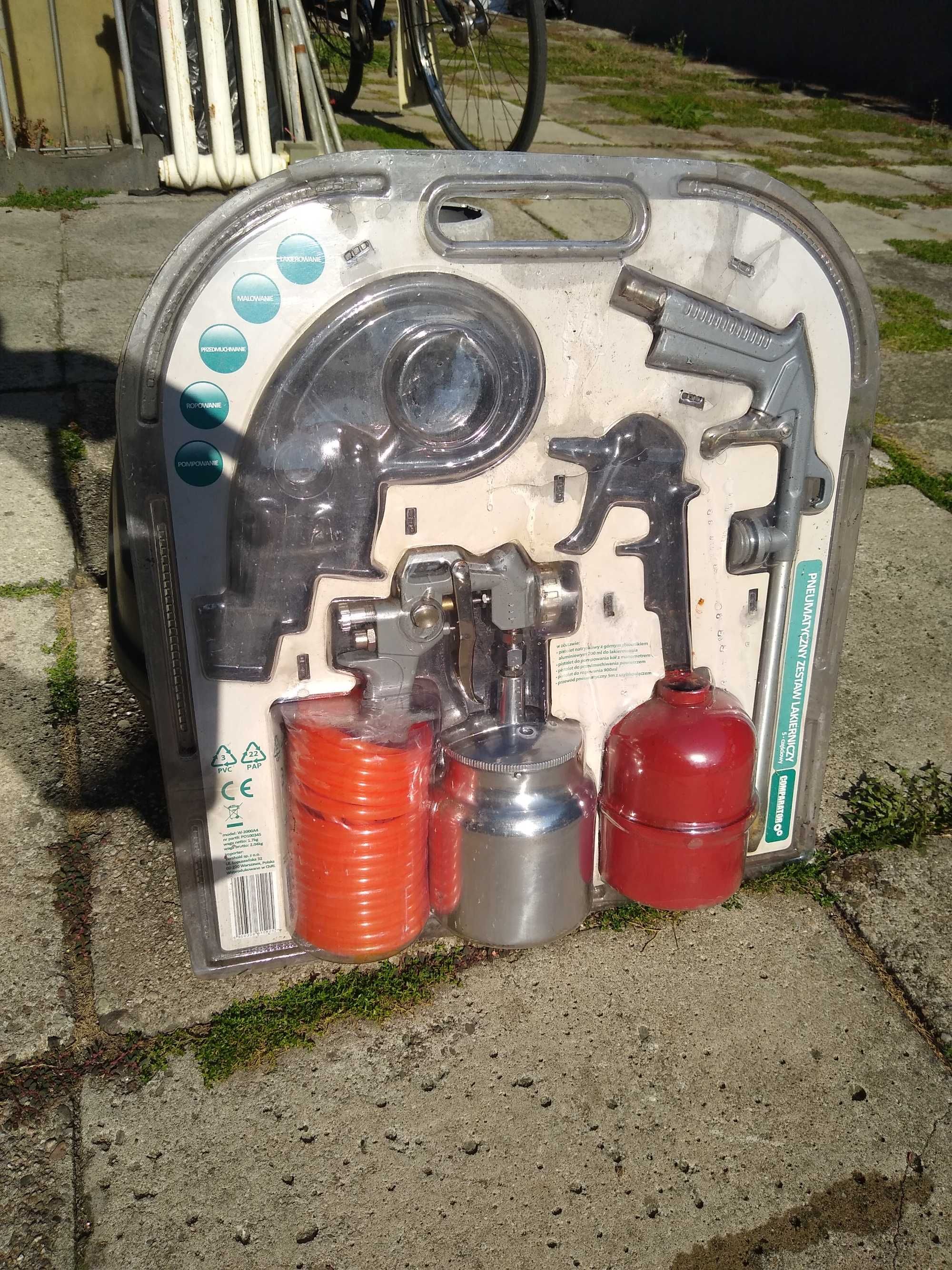 Zestaw do malowania natryskowego, pistolet, 85 zł.