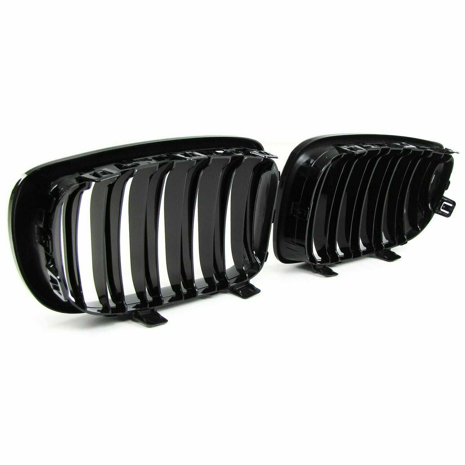 BMW Série 1 E81 E82 E87 E88 Grelha Dupla Preta Brilhante
