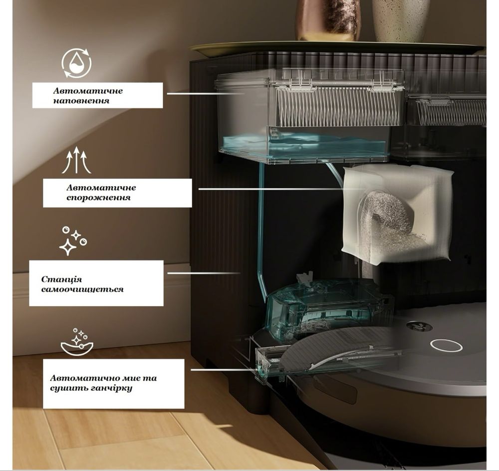 Робот-пилосос миючий iRobot Roomba Combo 10 Max Функція миття підлоги