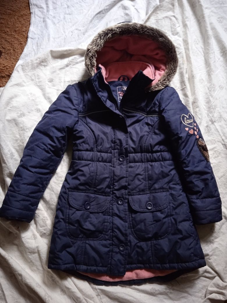 Пальто детское зимнее Zara пуховик куртка р.128см