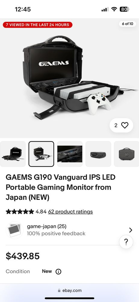 Кейс для ігор GAEMS G190 Vanguard IPS(2k) LED Portable Gaming Monitor