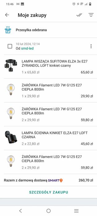 Żyrandol kinkiety czarne, żarówki