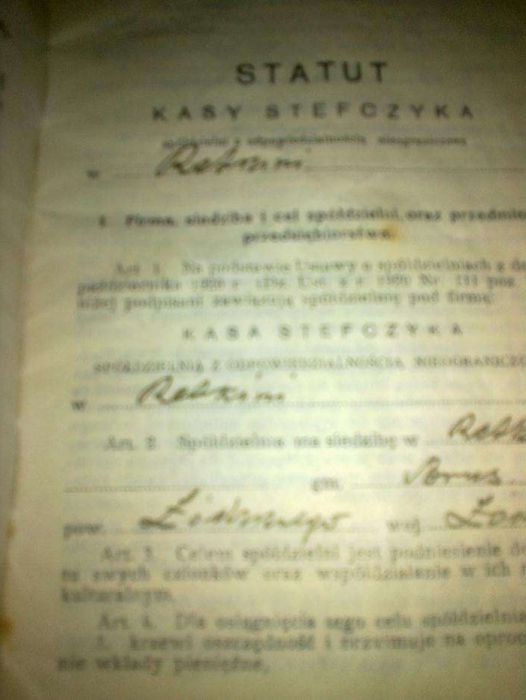 Książeczka Kasy Stefczyka / Łódż 1928 r Retkinia
