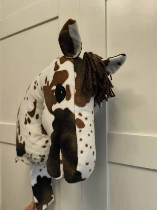 Koń hobby horse a4 biało brązowy do samodzielnego doszycia kij