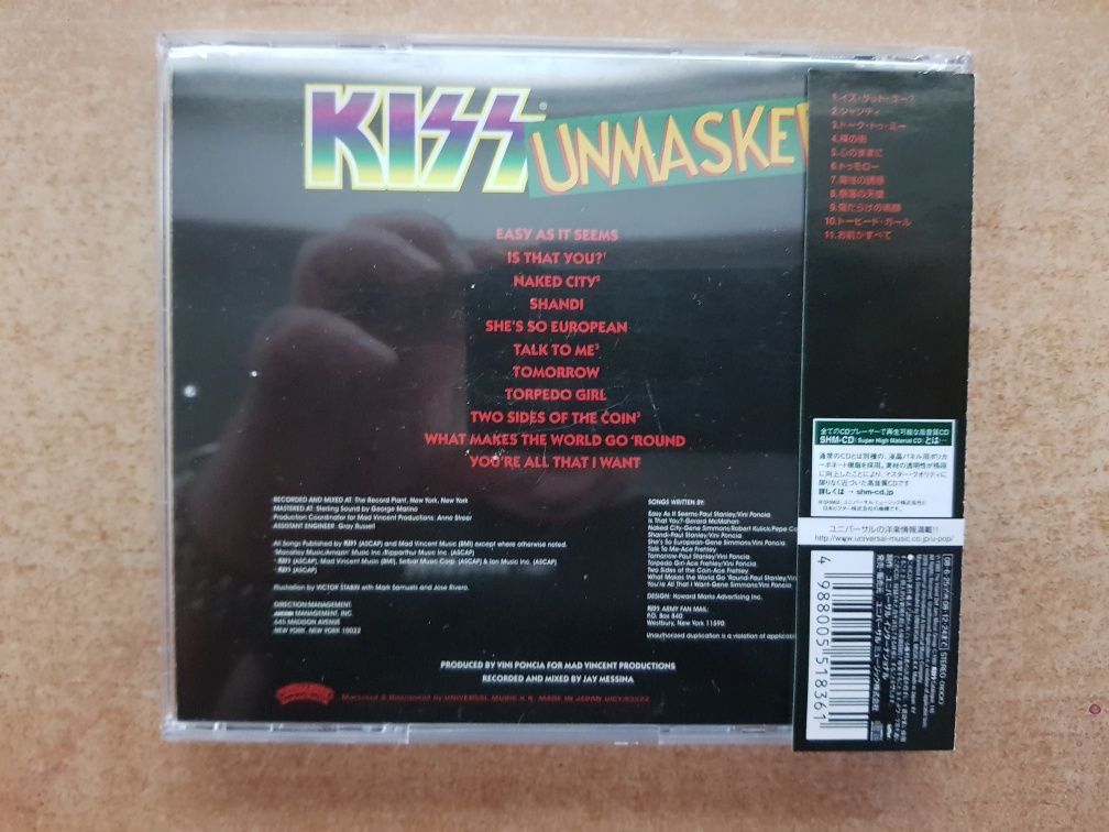 Kiss CD Unmasked Japan