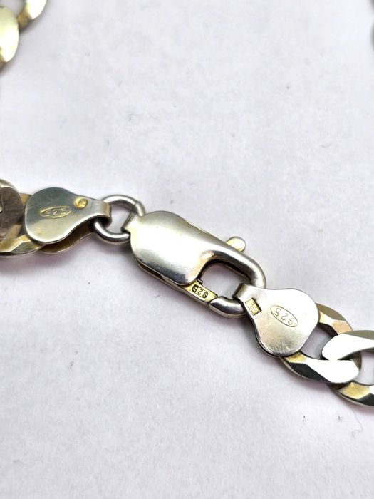 Męski srebrny łańcuszek 925 - PANCERKA - 30,33G 55CM