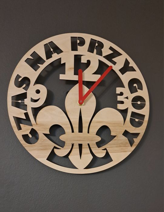 Zegar lilijka dla harcerzy. Do hufca, chorągwi,  harcówki