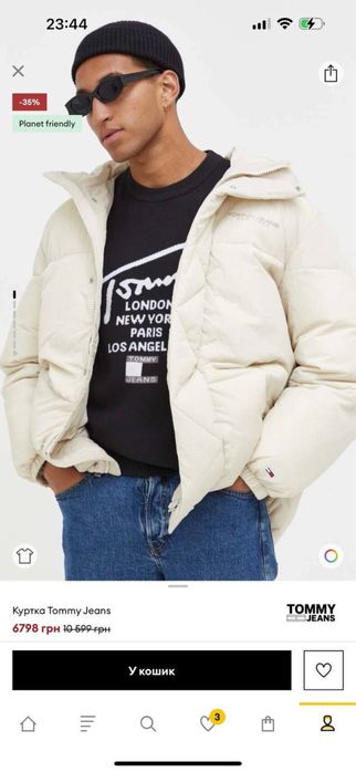 Пуховик tommy jeans