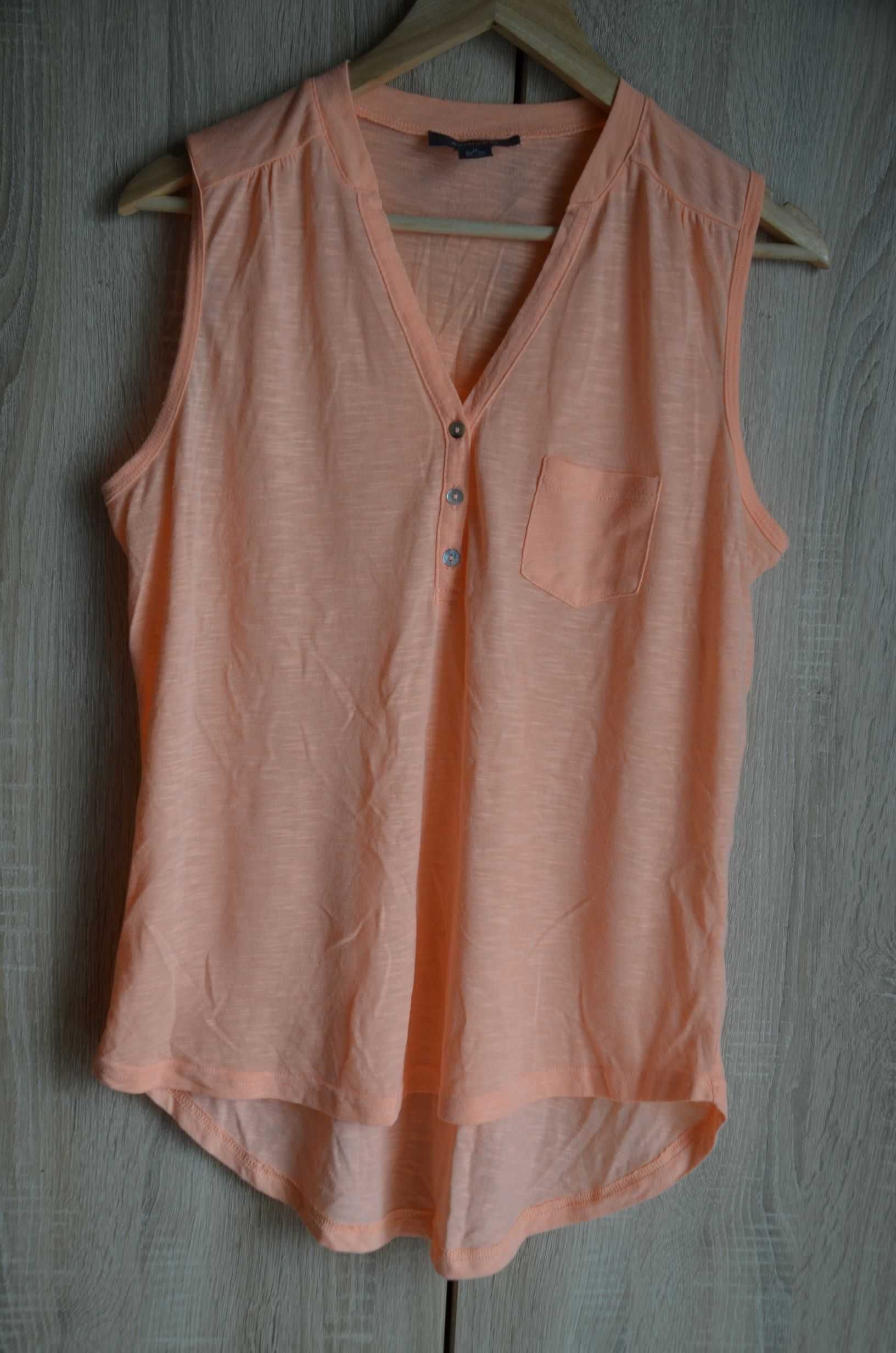 Bluzka bez rękawów pomarańczowa neonowa cienka letnia M L XL 40 42