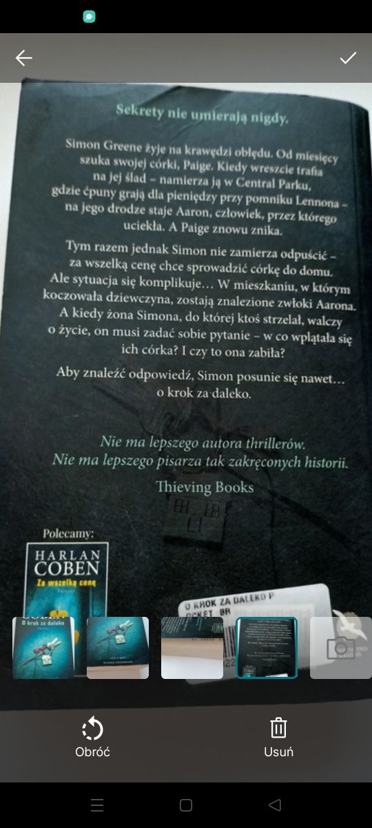 Coben Harlan O krok za daleko thriller nowość