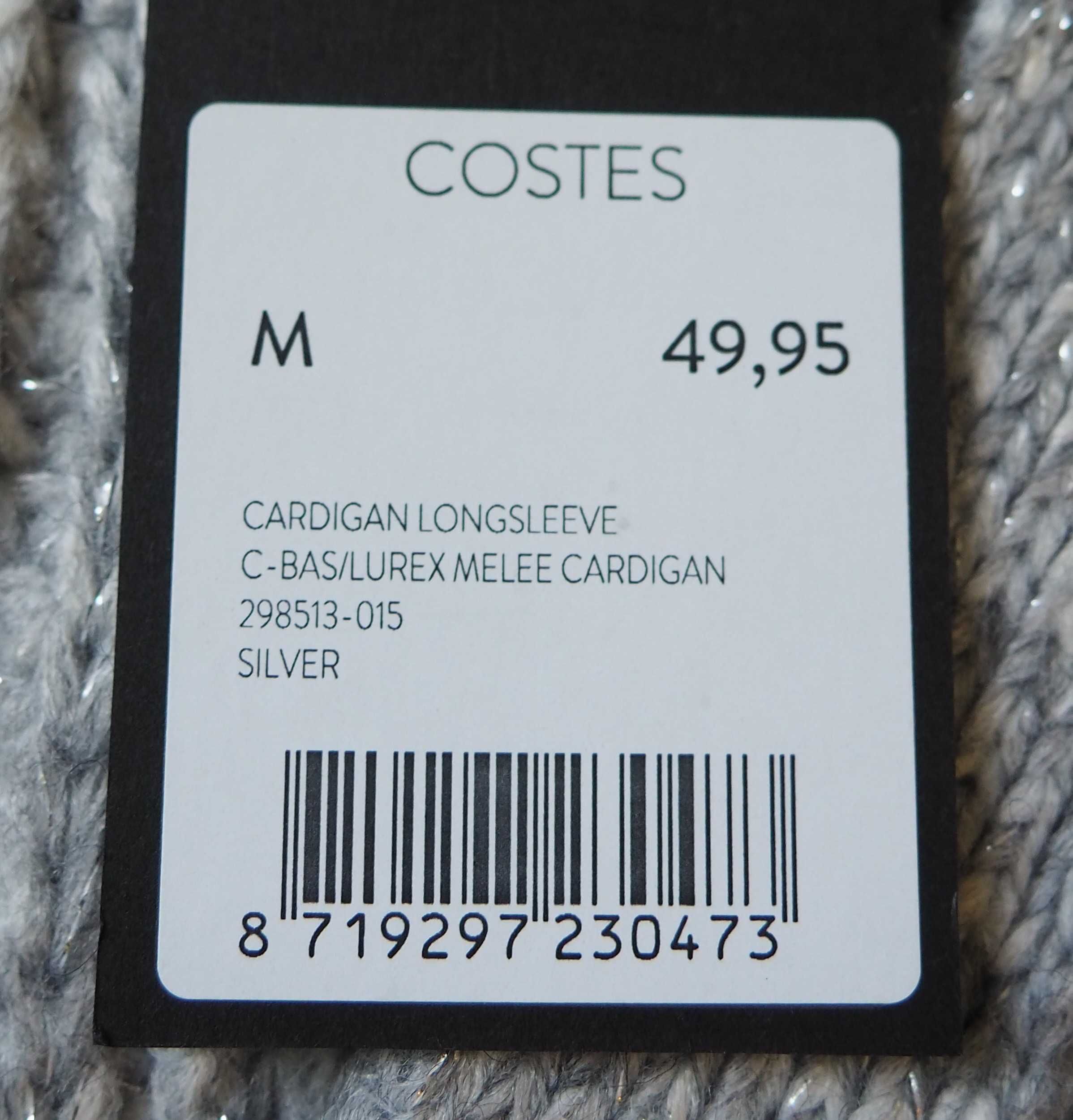 Costes_c-/bas lurex melee cardigan_ze srebrną nitka_rozmiar M