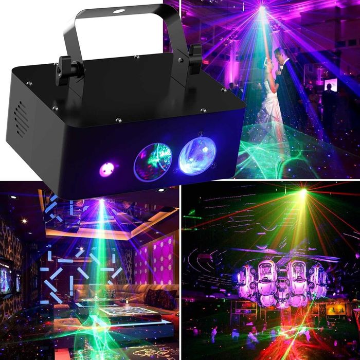 Światła dyskotekowe RGB, 48 W, niebieskie diody LED DJ