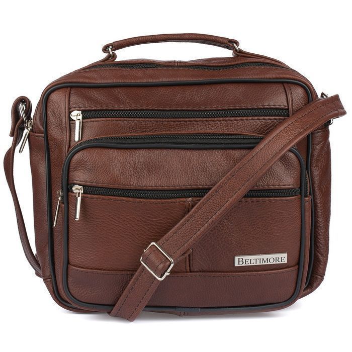 Brązowa pojemna Skórzana torba męska do pracy Beltimore ze skóry nowa