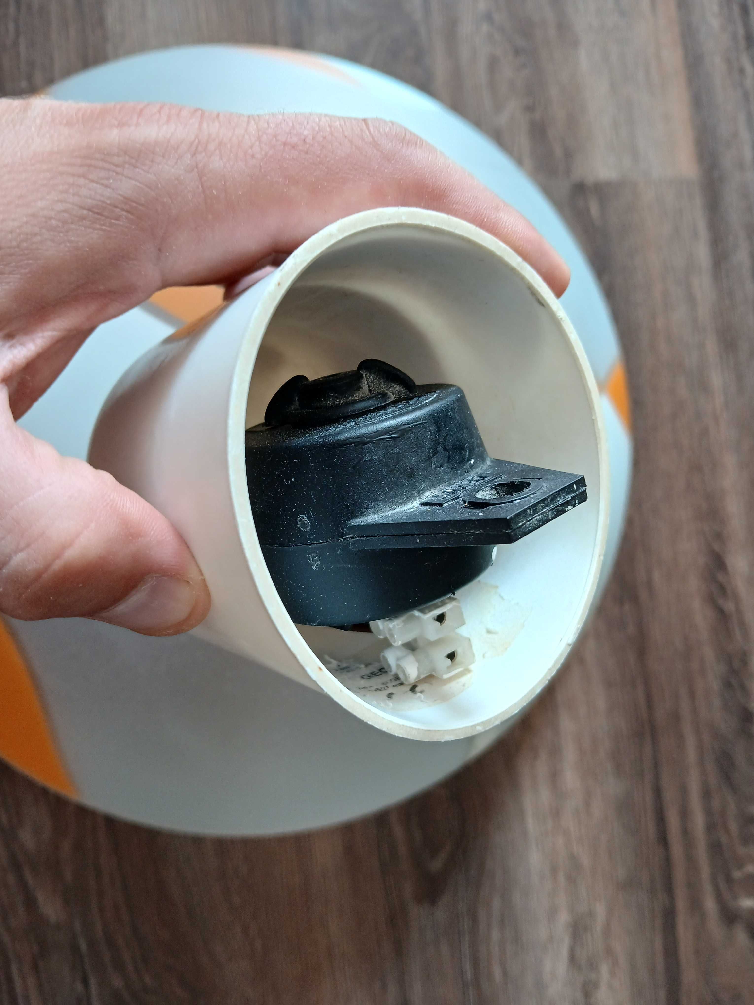 Żyrandol lampa wiszaca szklanyna jedna żarówka duży gwint E27