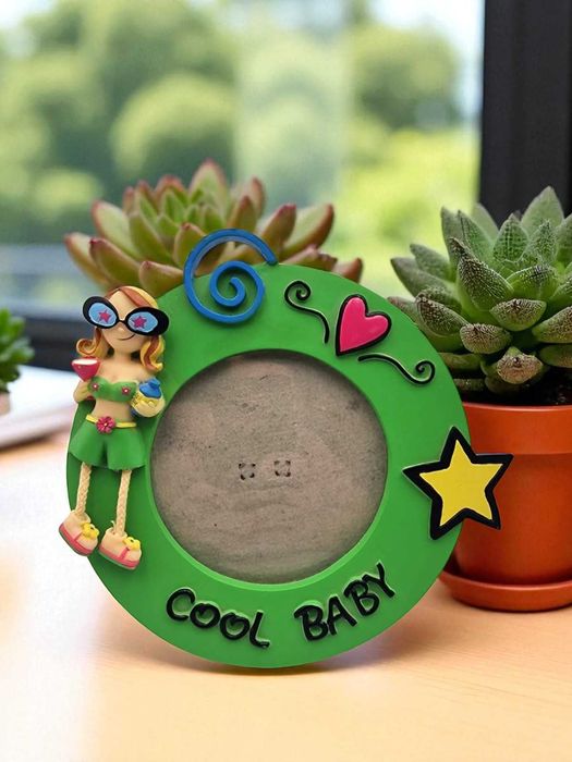 Ramka na zdjęcie „Cool Baby” – okrągła, 16 cm