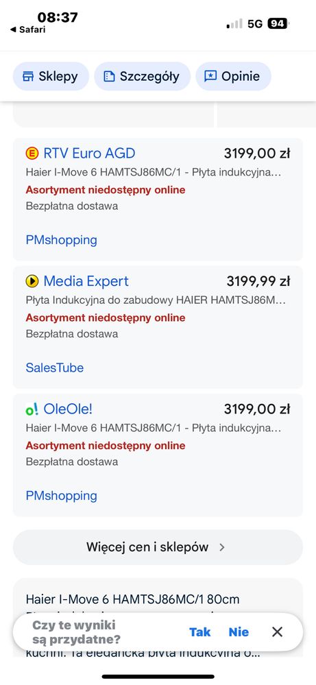 Haier plyta indukcyjna 80 cm nowa w kartonie, czarna,nowoczesna