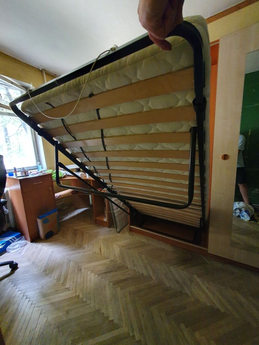 Стенка-купе с выдвижной кроватью и зеркалом