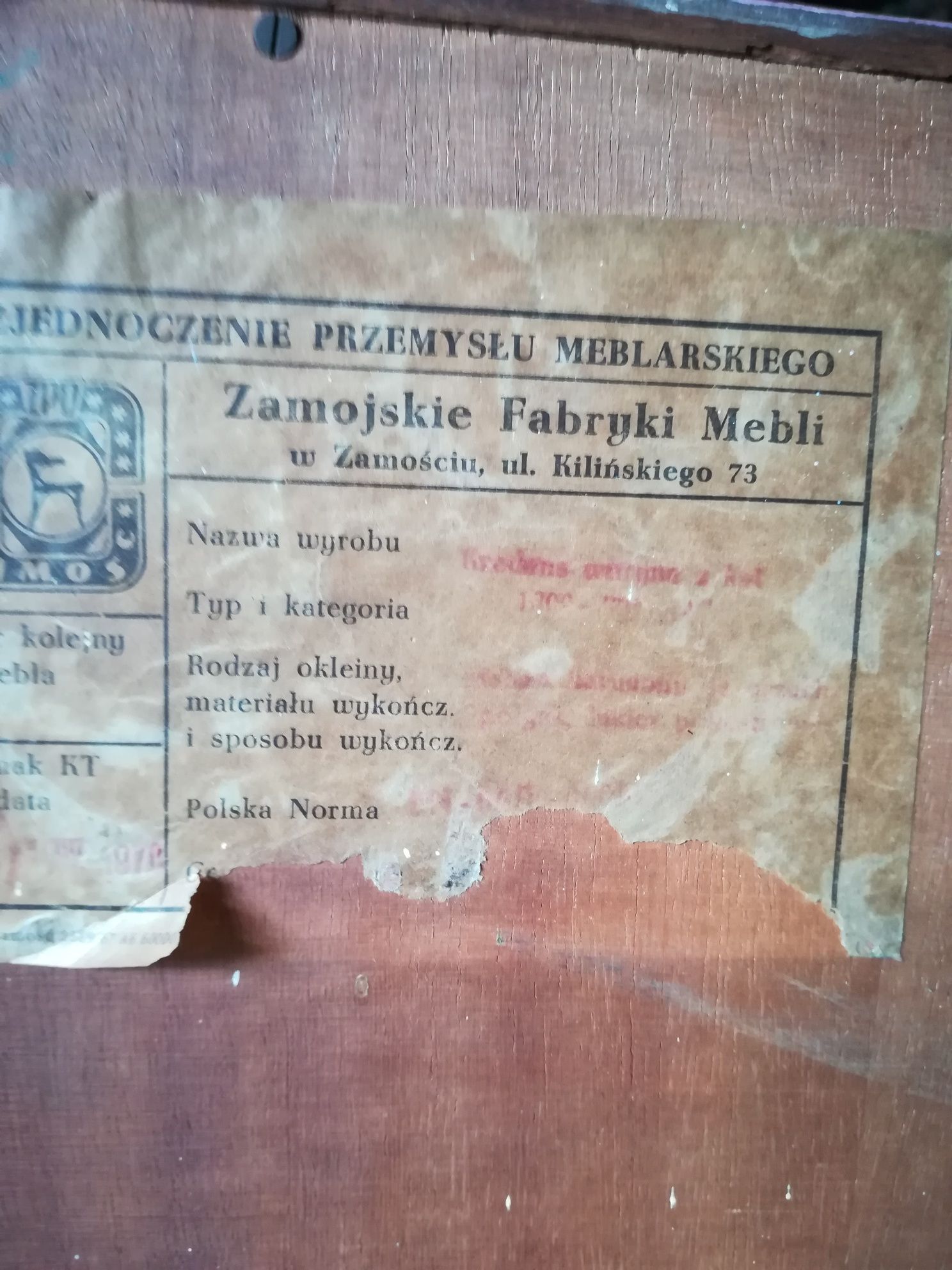 Kredens prl zamojskie fabryki mebli mebel prl
