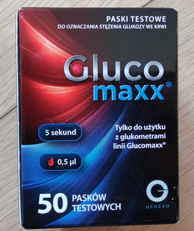 GLUCOMAXX test paskowy do pomiaru glukozy, 2 opakowania po 50 pasków