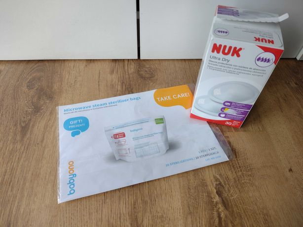 Wkładki laktacyjne NUK + woreczek do sterylizacji