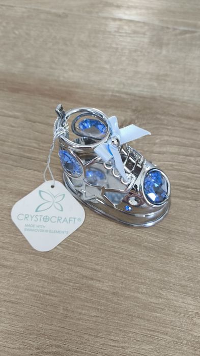 Bucik z kryształami swarovskiego, idealny prezent na chrzest/ roczek